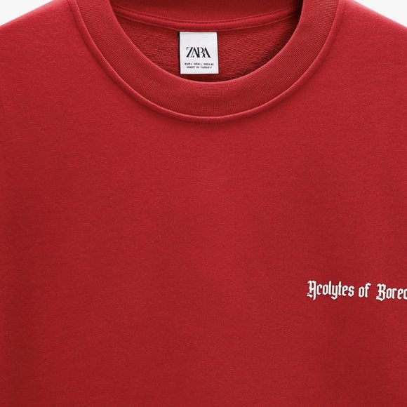 Zara Acolytes Of Boredom Red Sweater Men Size M Brand New - Picture 3 of 6